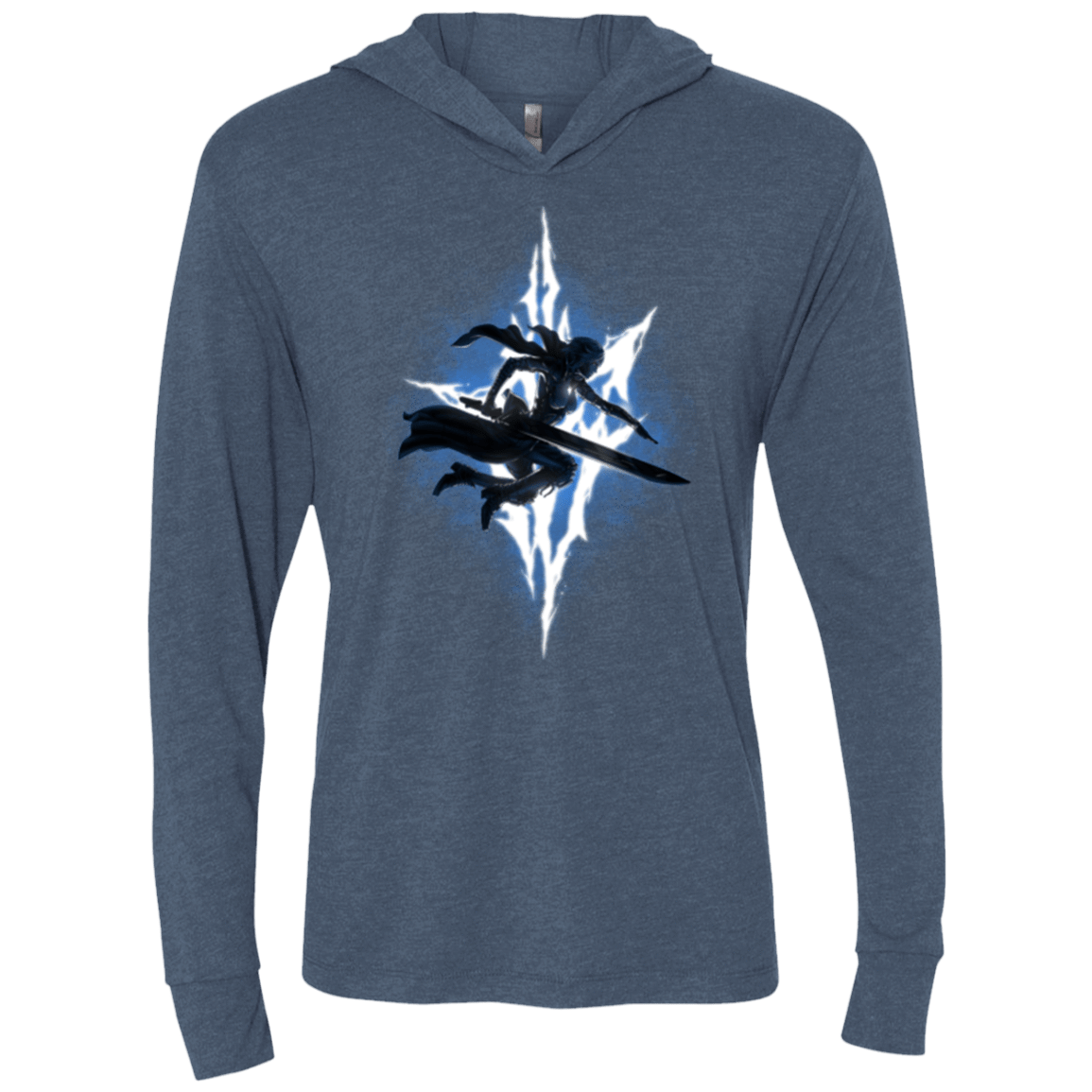 T-Shirts Indigo / X-Small Lightning Returns Triblend Long Sleeve Hoodie Tee