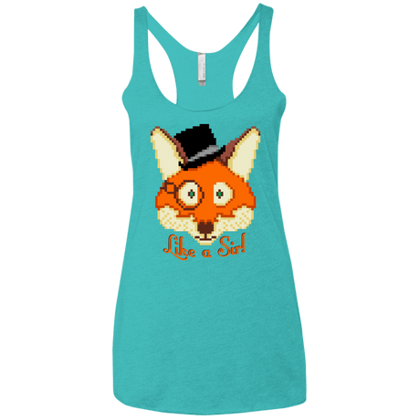 T-Shirts Tahiti Blue / X-Small Like A Sir Women's Triblend Racerback Tank