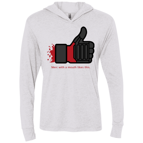 T-Shirts Heather White / X-Small Like Merc Triblend Long Sleeve Hoodie Tee