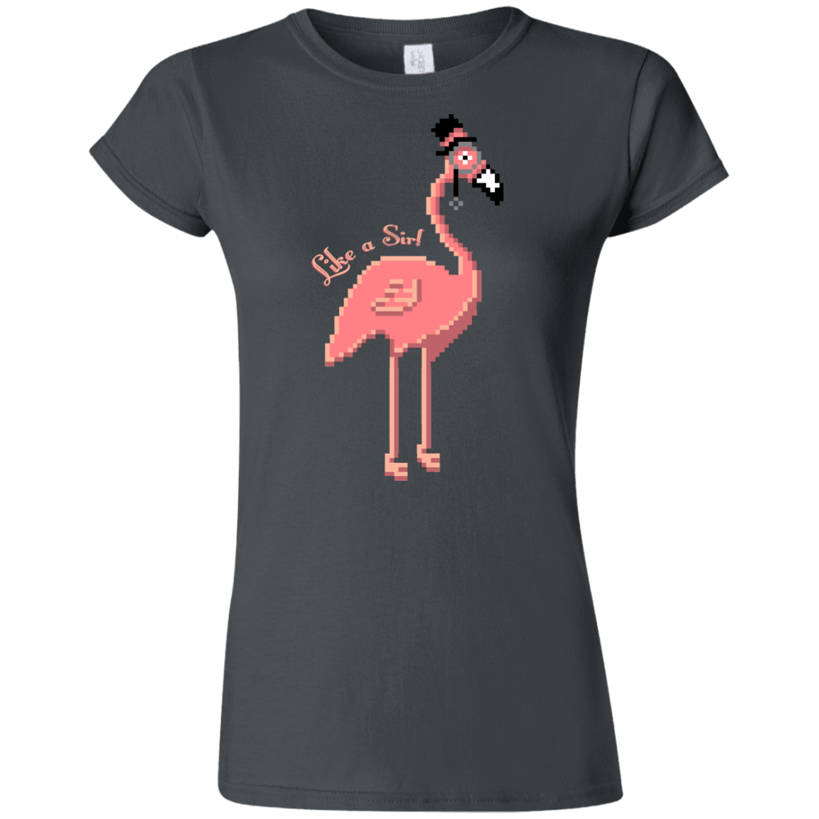 T-Shirts Charcoal / S LikeASir Flamingo Junior Slimmer-Fit T-Shirt