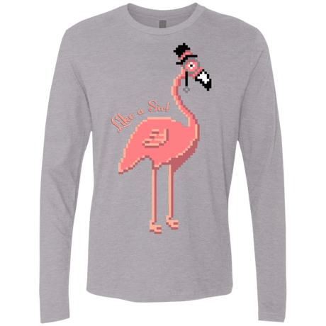 T-Shirts Heather Grey / S LikeASir Flamingo Men's Premium Long Sleeve