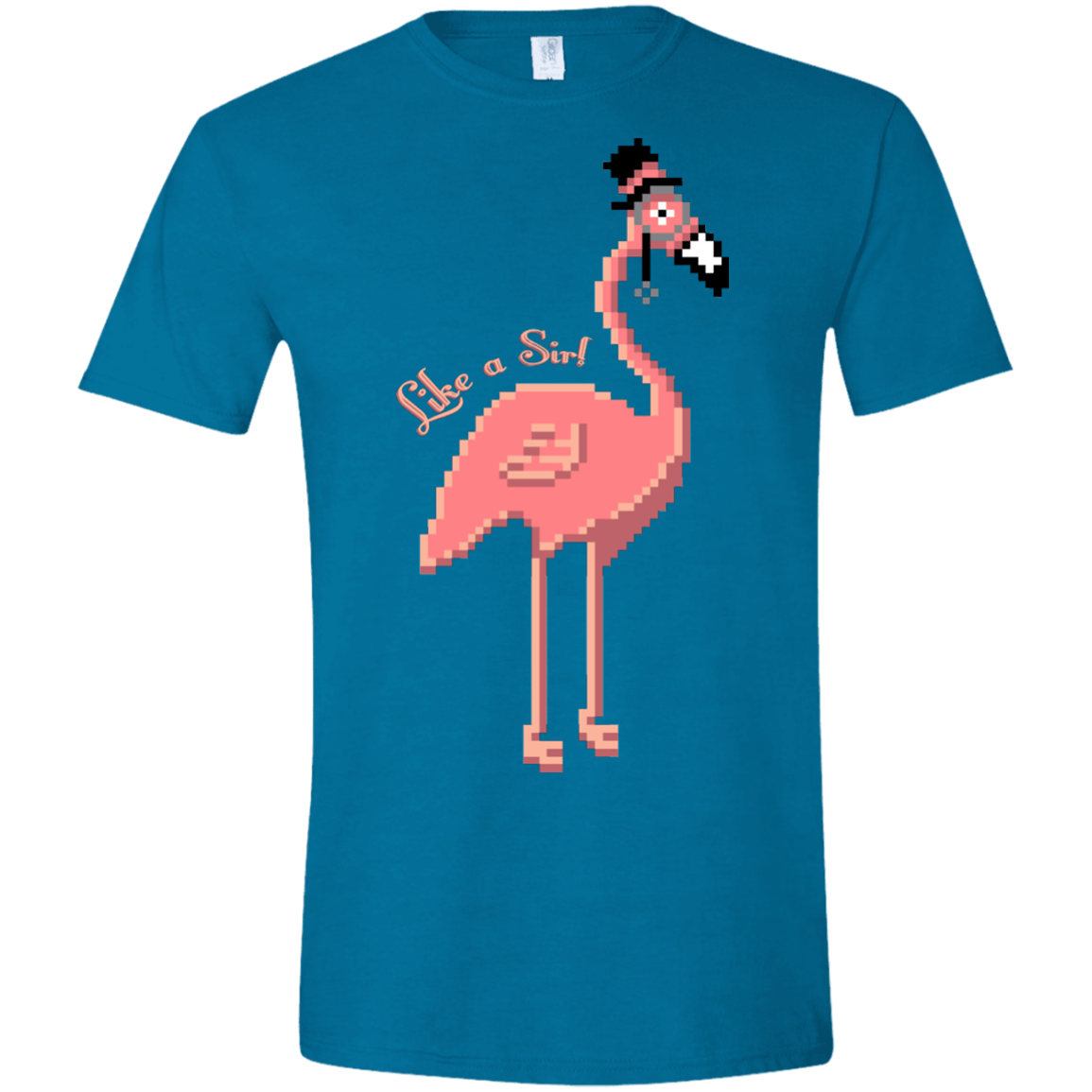 T-Shirts Antique Sapphire / S LikeASir Flamingo Men's Semi-Fitted Softstyle