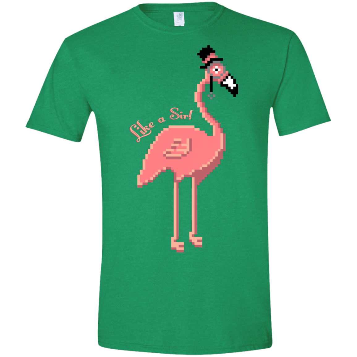 T-Shirts Heather Irish Green / S LikeASir Flamingo Men's Semi-Fitted Softstyle