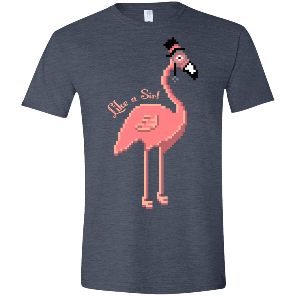 T-Shirts Heather Navy / S LikeASir Flamingo Men's Semi-Fitted Softstyle