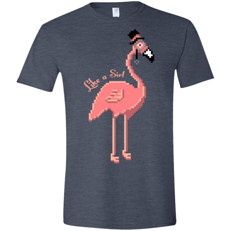 T-Shirts Heather Navy / S LikeASir Flamingo Men's Semi-Fitted Softstyle