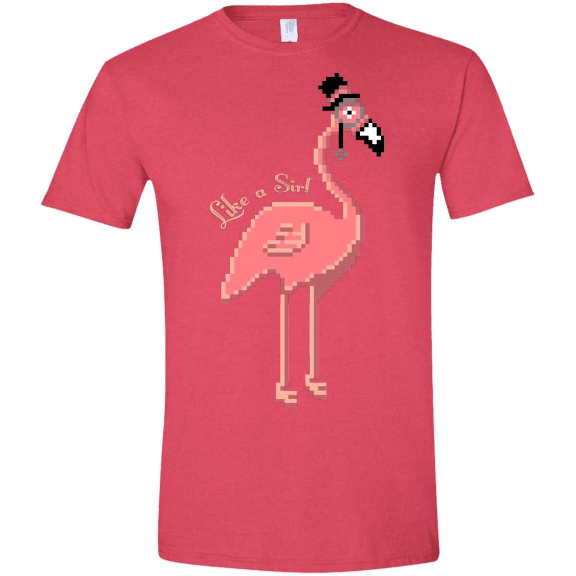 T-Shirts Heather Red / S LikeASir Flamingo Men's Semi-Fitted Softstyle