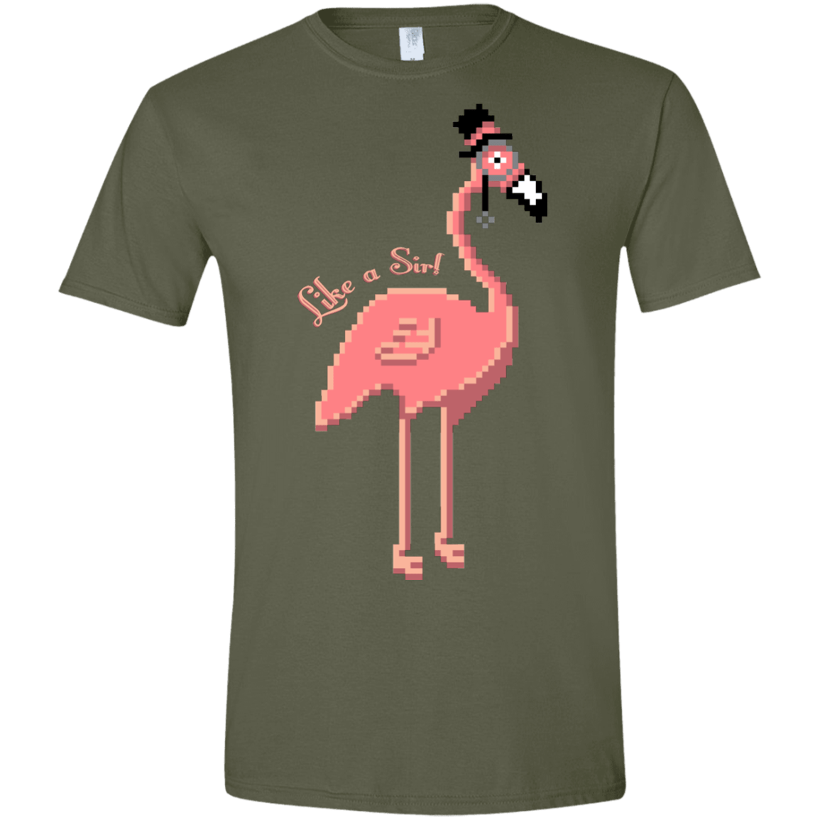 T-Shirts Military Green / S LikeASir Flamingo Men's Semi-Fitted Softstyle
