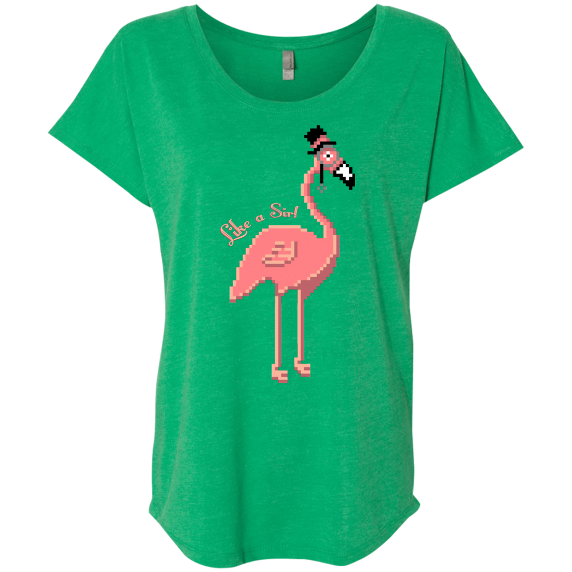 T-Shirts Envy / X-Small LikeASir Flamingo Triblend Dolman Sleeve