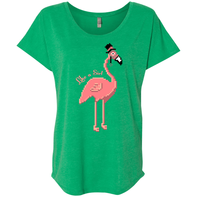 T-Shirts Envy / X-Small LikeASir Flamingo Triblend Dolman Sleeve