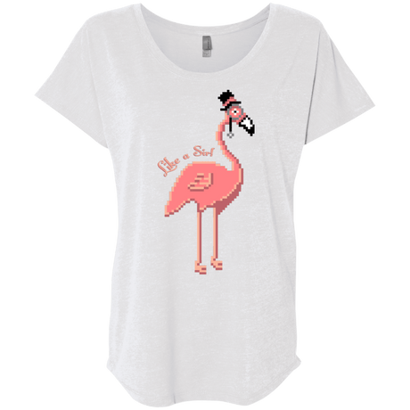 T-Shirts Heather White / X-Small LikeASir Flamingo Triblend Dolman Sleeve