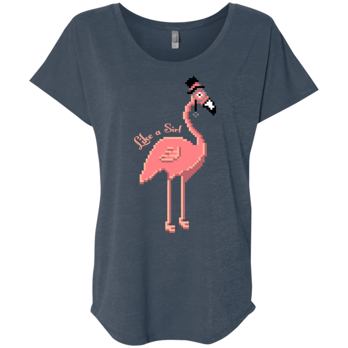 T-Shirts Indigo / X-Small LikeASir Flamingo Triblend Dolman Sleeve