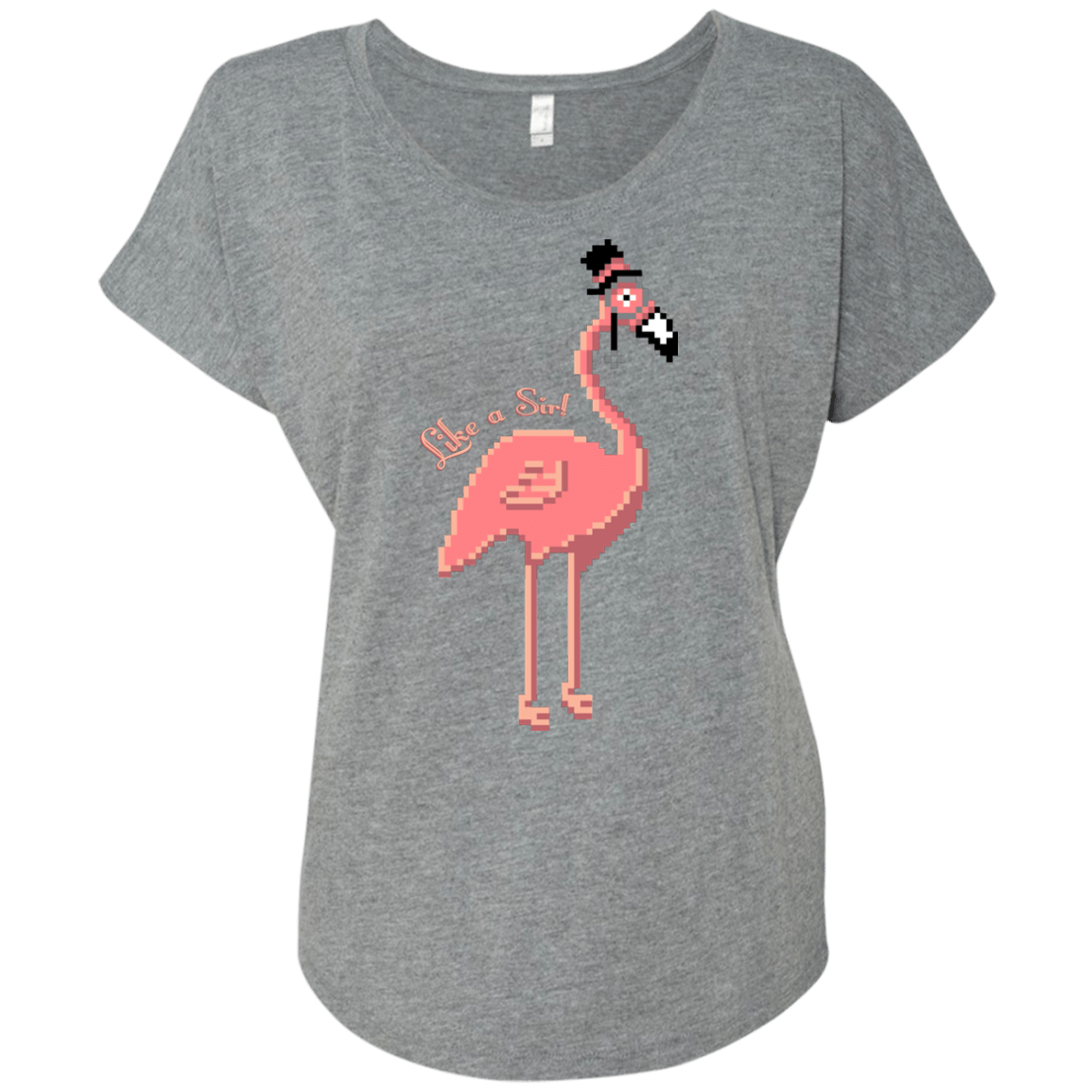 T-Shirts Premium Heather / X-Small LikeASir Flamingo Triblend Dolman Sleeve