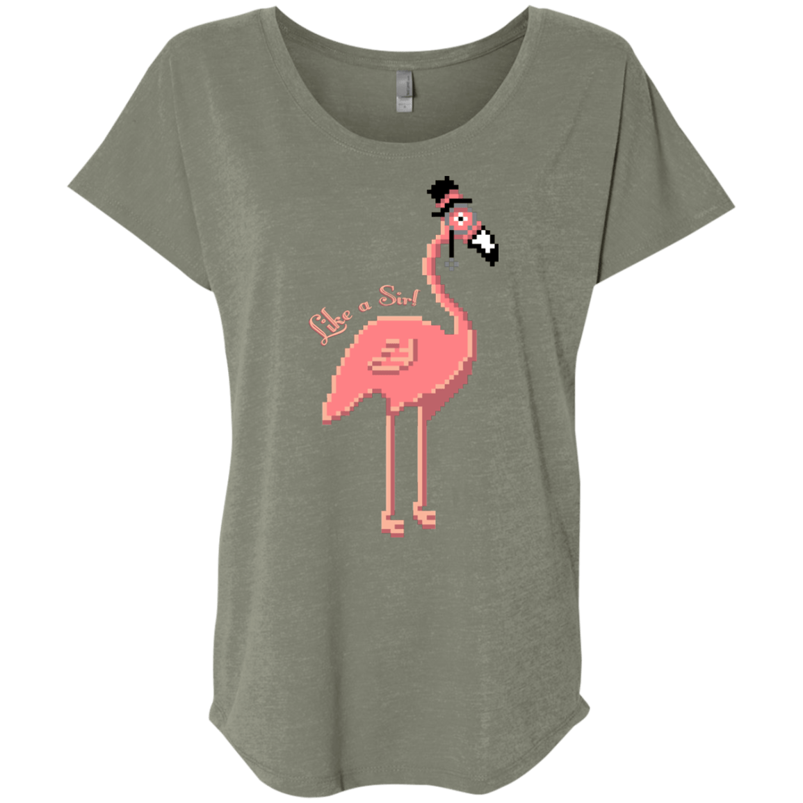 T-Shirts Venetian Grey / X-Small LikeASir Flamingo Triblend Dolman Sleeve