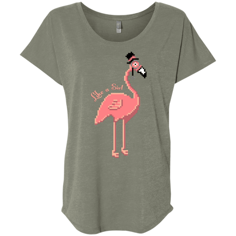 T-Shirts Venetian Grey / X-Small LikeASir Flamingo Triblend Dolman Sleeve