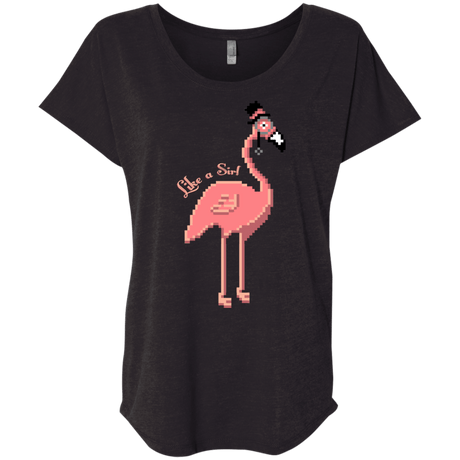 T-Shirts Vintage Black / X-Small LikeASir Flamingo Triblend Dolman Sleeve
