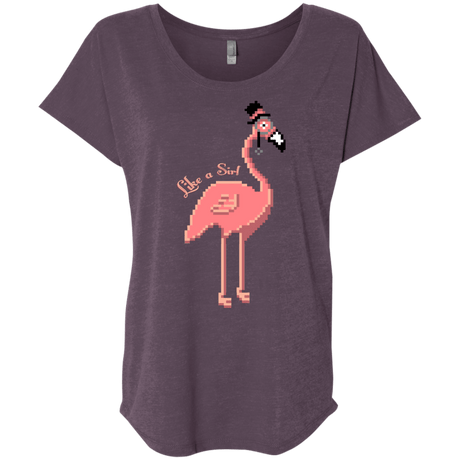 T-Shirts Vintage Purple / X-Small LikeASir Flamingo Triblend Dolman Sleeve