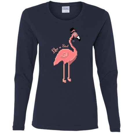 T-Shirts Navy / S LikeASir Flamingo Women's Long Sleeve T-Shirt