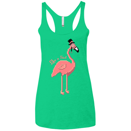 T-Shirts Envy / X-Small LikeASir Flamingo Women's Triblend Racerback Tank