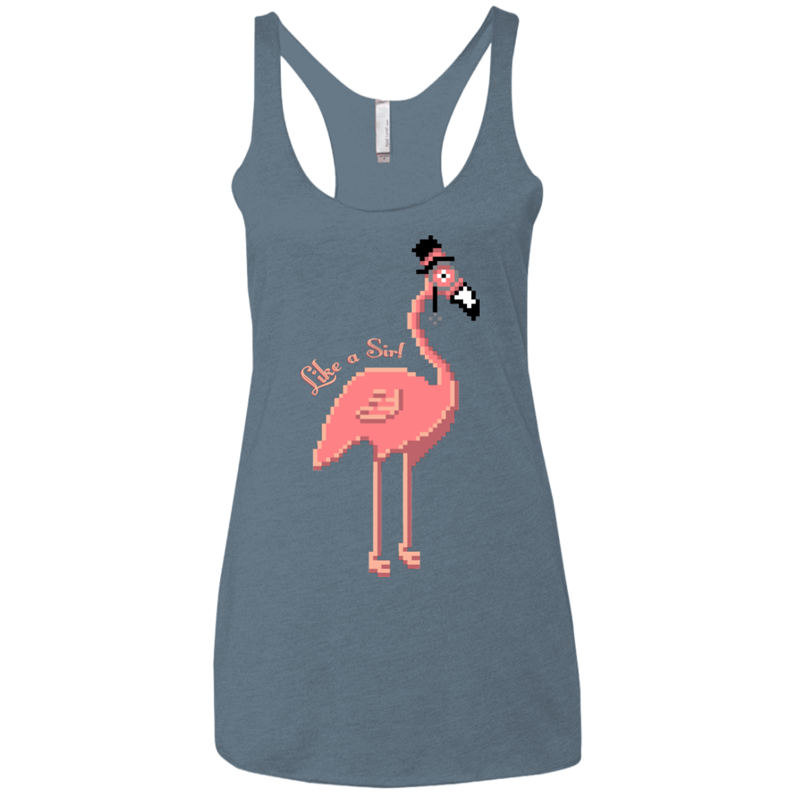 T-Shirts Indigo / X-Small LikeASir Flamingo Women's Triblend Racerback Tank