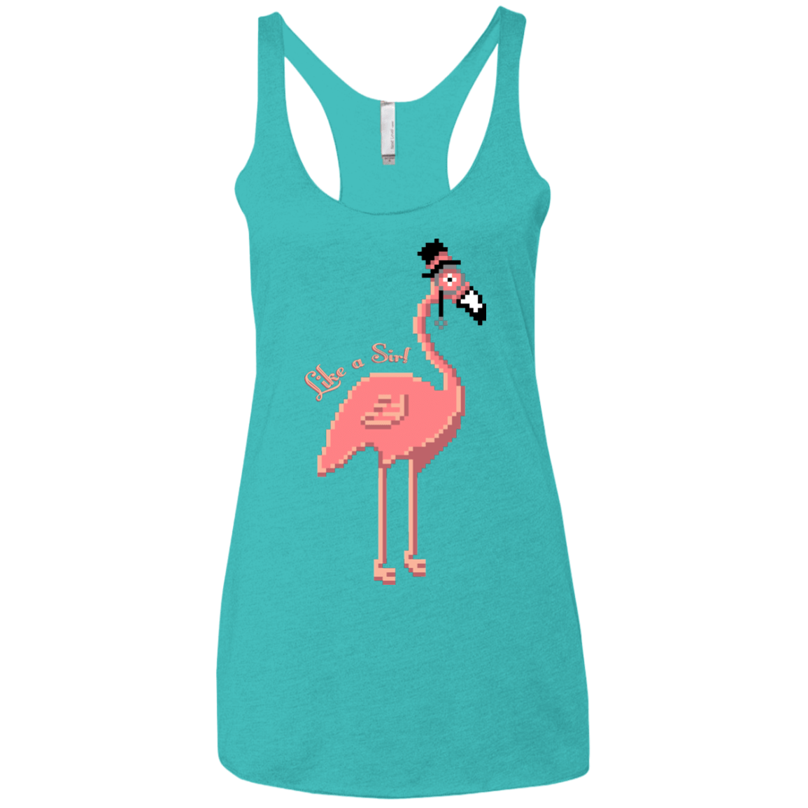 T-Shirts Tahiti Blue / X-Small LikeASir Flamingo Women's Triblend Racerback Tank