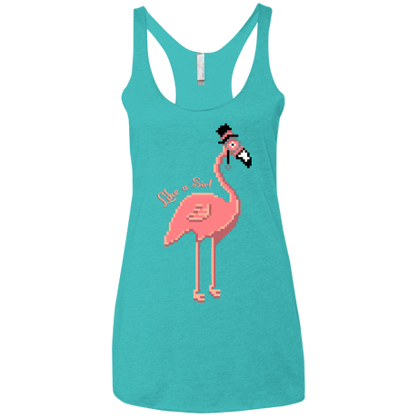 T-Shirts Tahiti Blue / X-Small LikeASir Flamingo Women's Triblend Racerback Tank