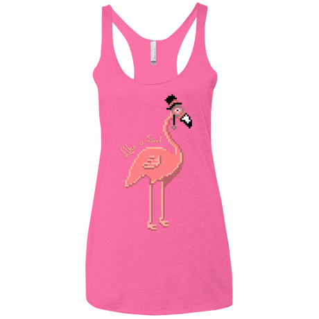 T-Shirts Vintage Pink / X-Small LikeASir Flamingo Women's Triblend Racerback Tank