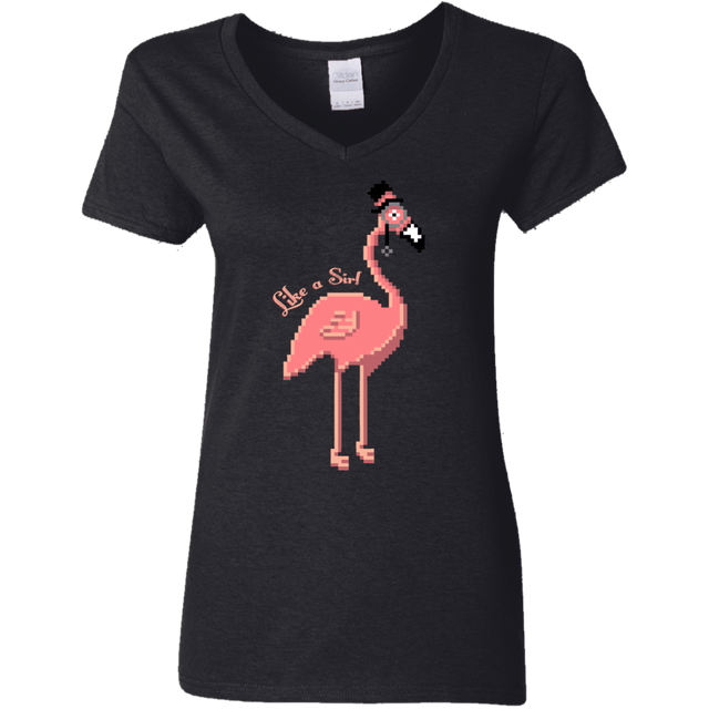 T-Shirts Black / S LikeASir Flamingo Women's V-Neck T-Shirt