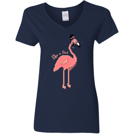 T-Shirts Navy / S LikeASir Flamingo Women's V-Neck T-Shirt