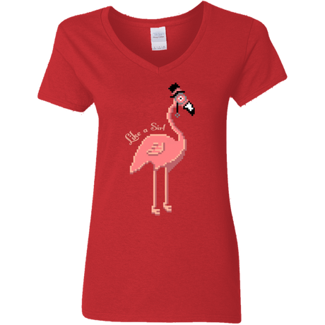 T-Shirts Red / S LikeASir Flamingo Women's V-Neck T-Shirt