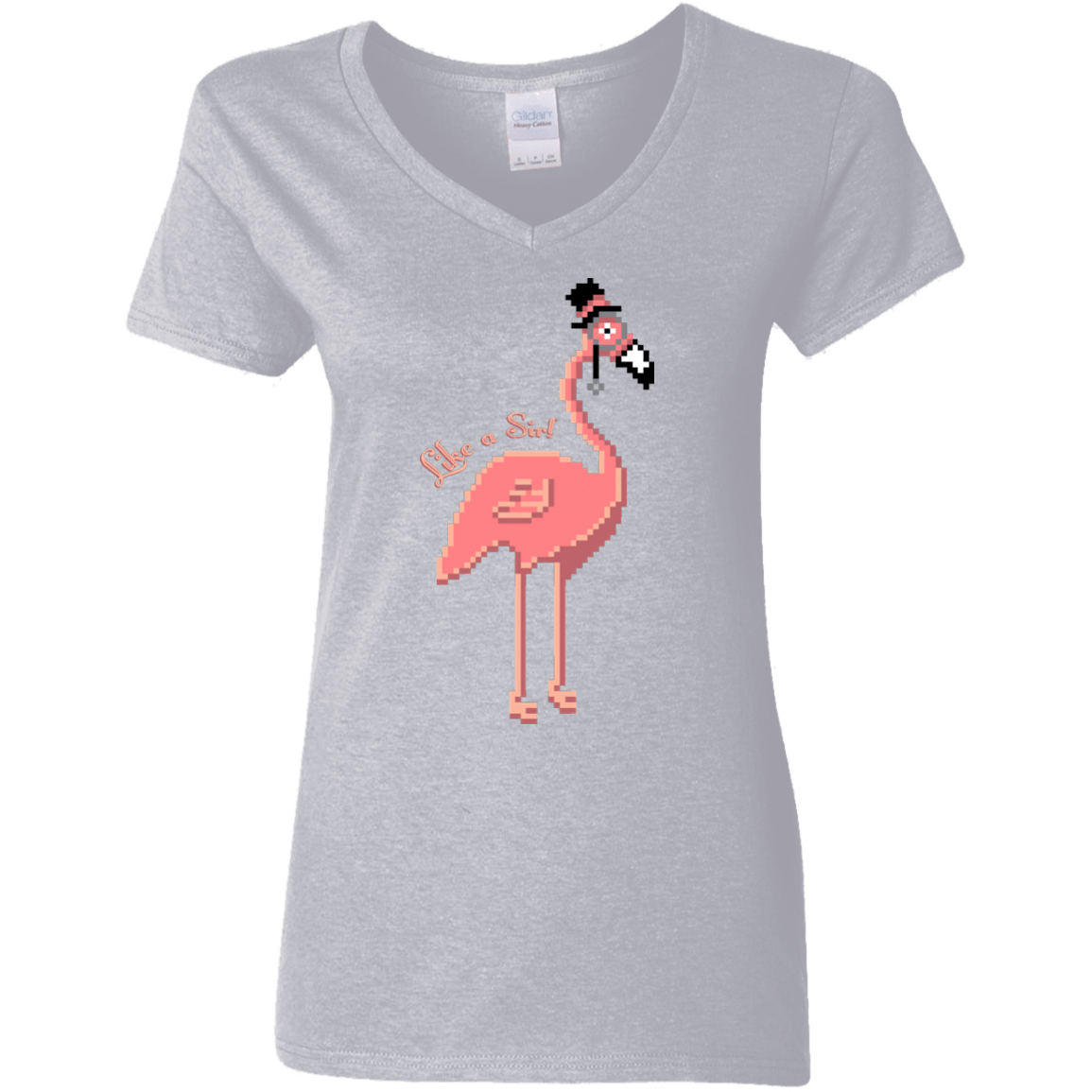 T-Shirts Sport Grey / S LikeASir Flamingo Women's V-Neck T-Shirt