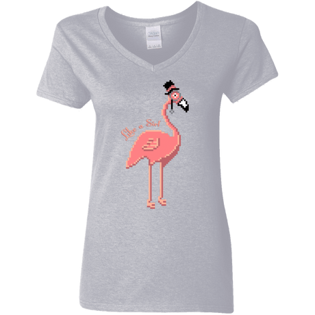 T-Shirts Sport Grey / S LikeASir Flamingo Women's V-Neck T-Shirt