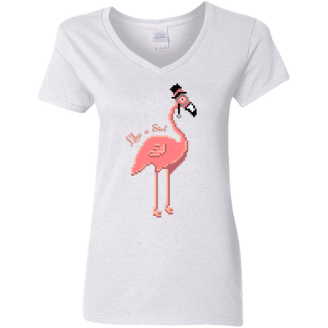 T-Shirts White / S LikeASir Flamingo Women's V-Neck T-Shirt