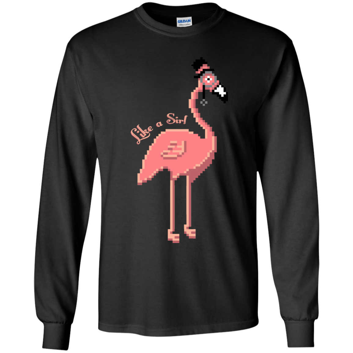 T-Shirts Black / YS LikeASir Flamingo Youth Long Sleeve T-Shirt