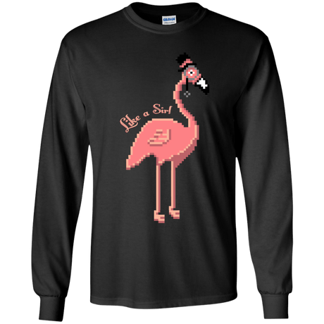 T-Shirts Black / YS LikeASir Flamingo Youth Long Sleeve T-Shirt