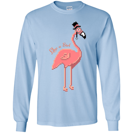 T-Shirts Light Blue / YS LikeASir Flamingo Youth Long Sleeve T-Shirt