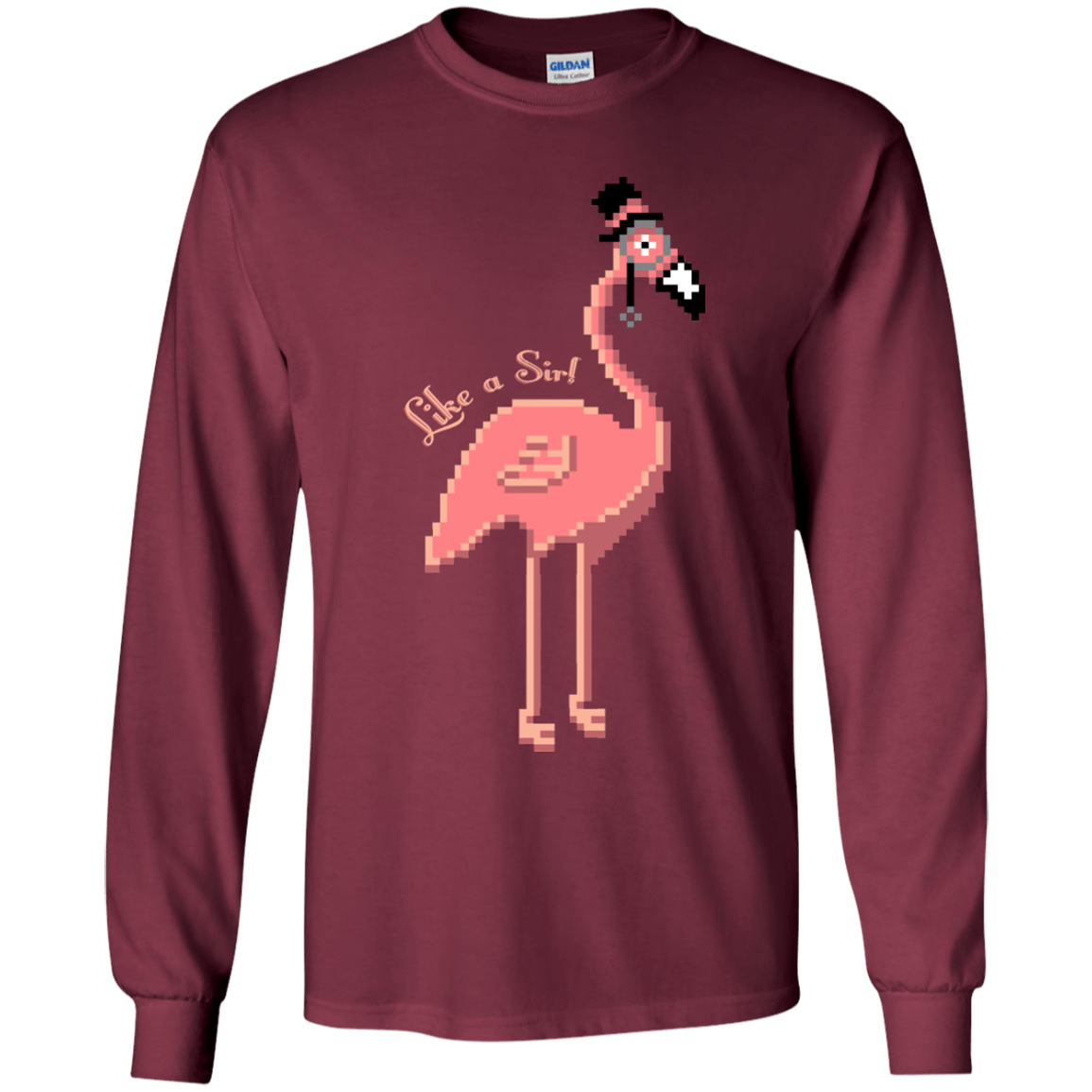 T-Shirts Maroon / YS LikeASir Flamingo Youth Long Sleeve T-Shirt