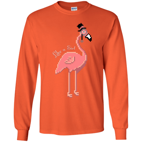 T-Shirts Orange / YS LikeASir Flamingo Youth Long Sleeve T-Shirt