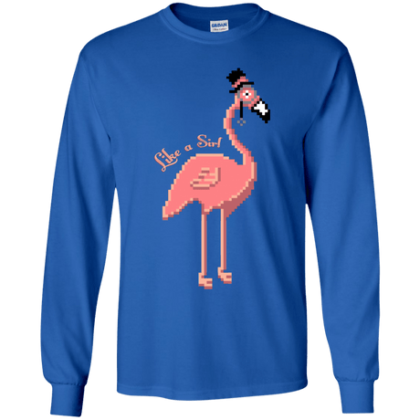 T-Shirts Royal / YS LikeASir Flamingo Youth Long Sleeve T-Shirt