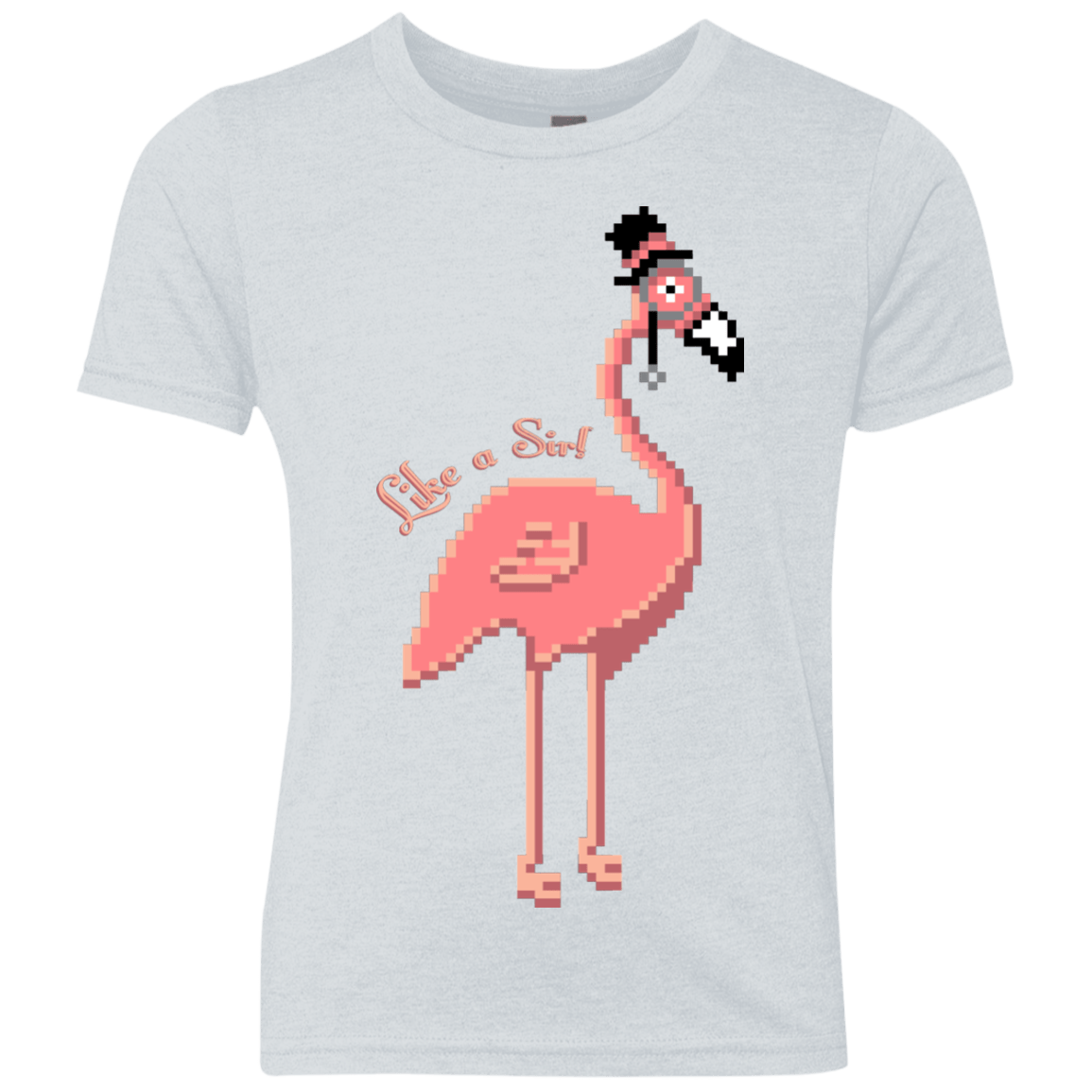 T-Shirts Heather White / YXS LikeASir Flamingo Youth Triblend T-Shirt