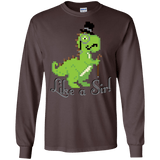 T-Shirts Dark Chocolate / S LikeASir T-Rex Men's Long Sleeve T-Shirt