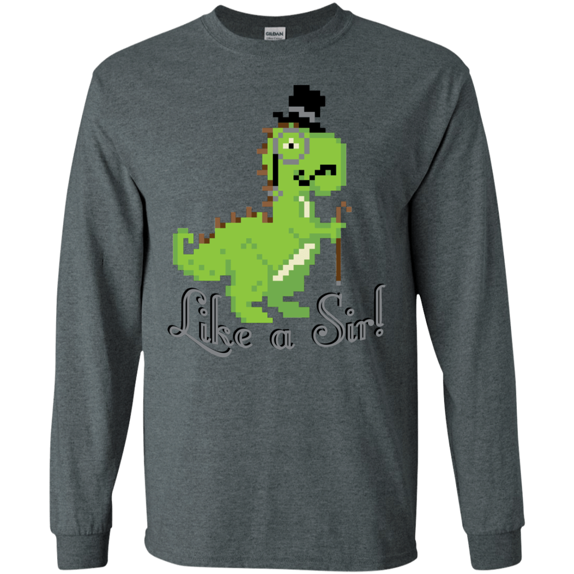 T-Shirts Dark Heather / S LikeASir T-Rex Men's Long Sleeve T-Shirt