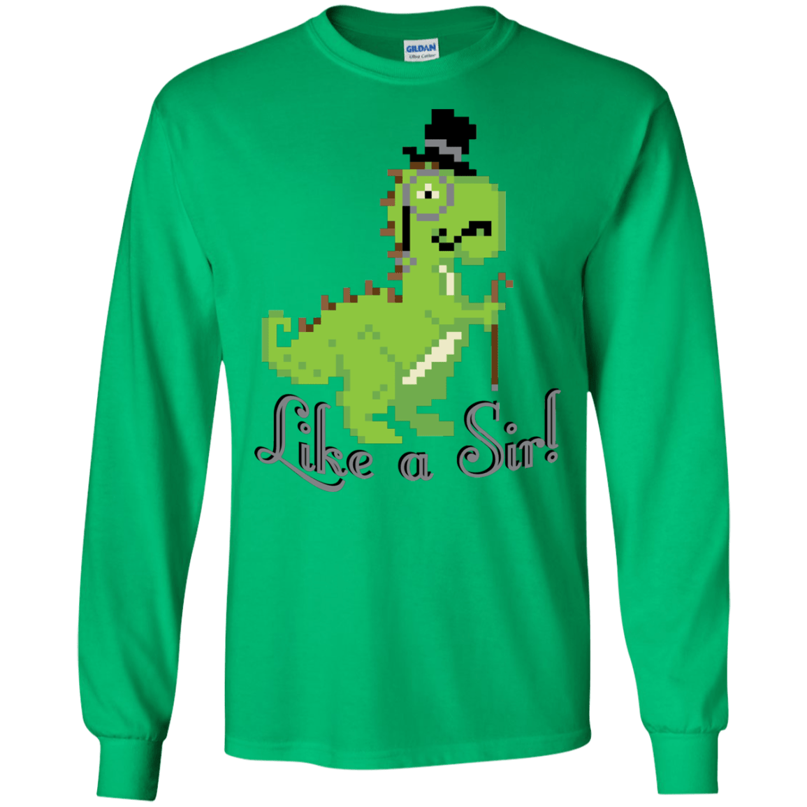 T-Shirts Irish Green / S LikeASir T-Rex Men's Long Sleeve T-Shirt