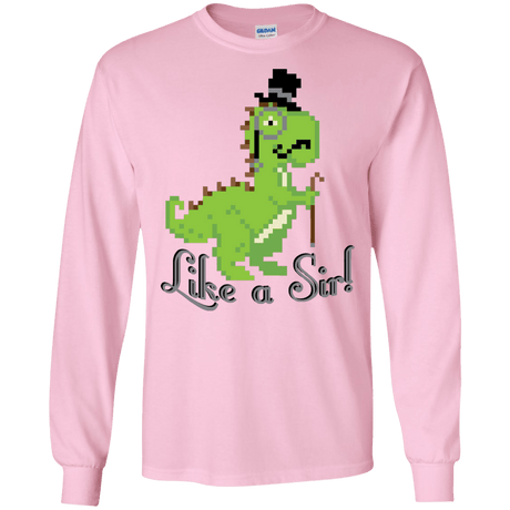 T-Shirts Light Pink / S LikeASir T-Rex Men's Long Sleeve T-Shirt