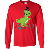 T-Shirts Red / S LikeASir T-Rex Men's Long Sleeve T-Shirt