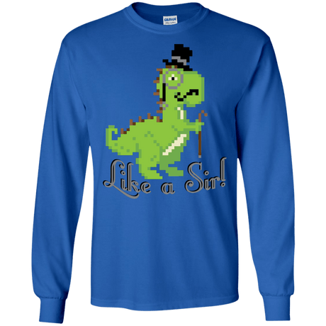 T-Shirts Royal / S LikeASir T-Rex Men's Long Sleeve T-Shirt