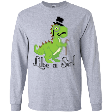 T-Shirts Sport Grey / S LikeASir T-Rex Men's Long Sleeve T-Shirt