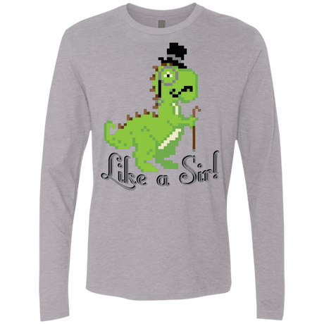 T-Shirts Heather Grey / S LikeASir T-Rex Men's Premium Long Sleeve