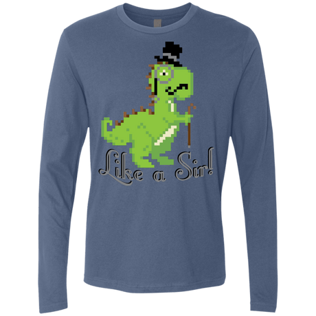 T-Shirts Indigo / S LikeASir T-Rex Men's Premium Long Sleeve