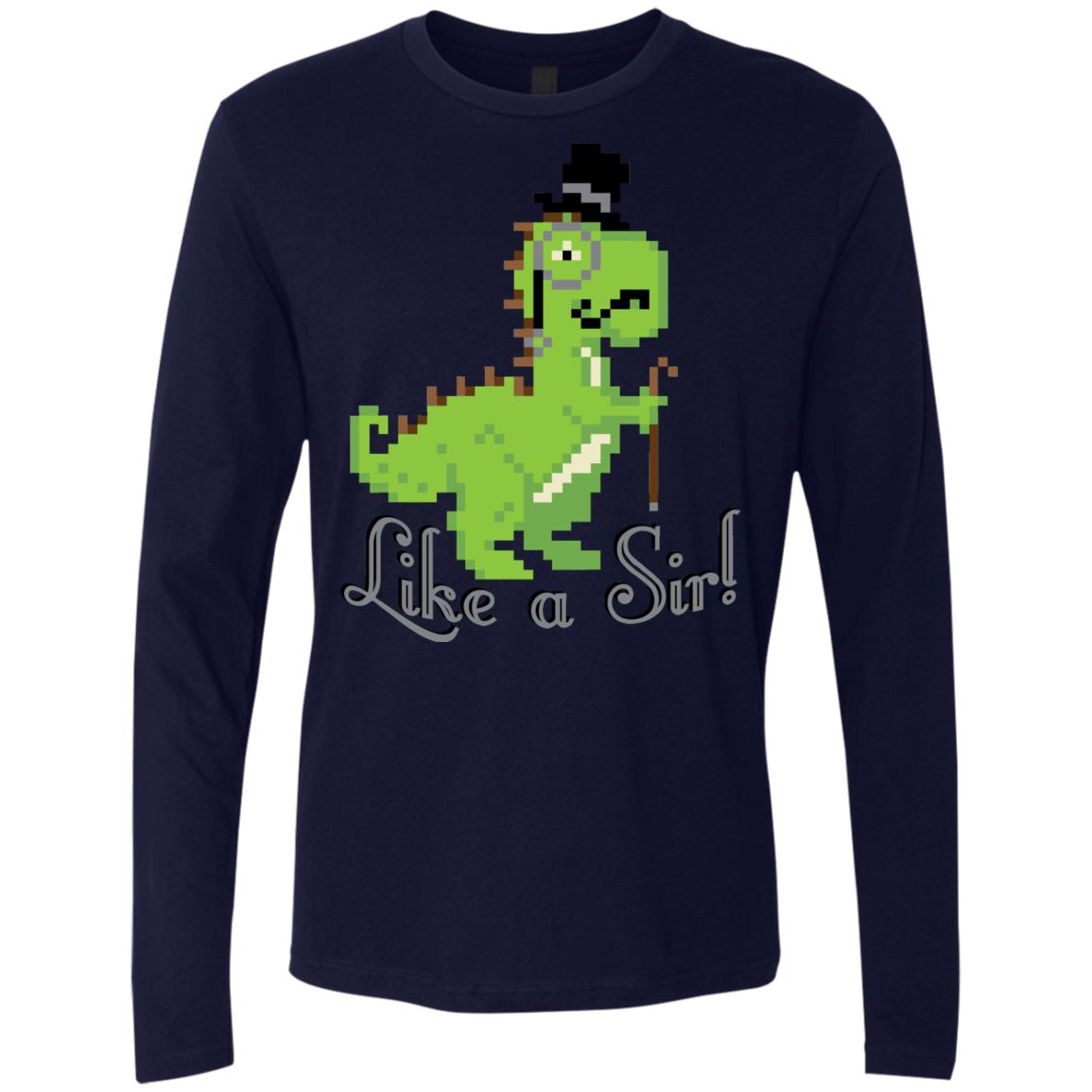 T-Shirts Midnight Navy / S LikeASir T-Rex Men's Premium Long Sleeve