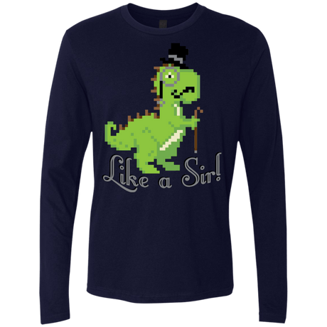 T-Shirts Midnight Navy / S LikeASir T-Rex Men's Premium Long Sleeve
